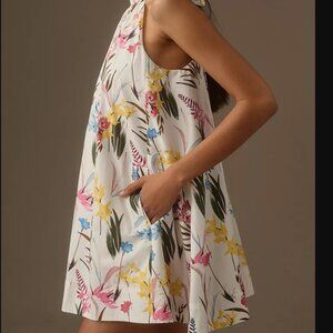 The Lucey Halter Poplin Mini Dress by Maeve at Anthropologie